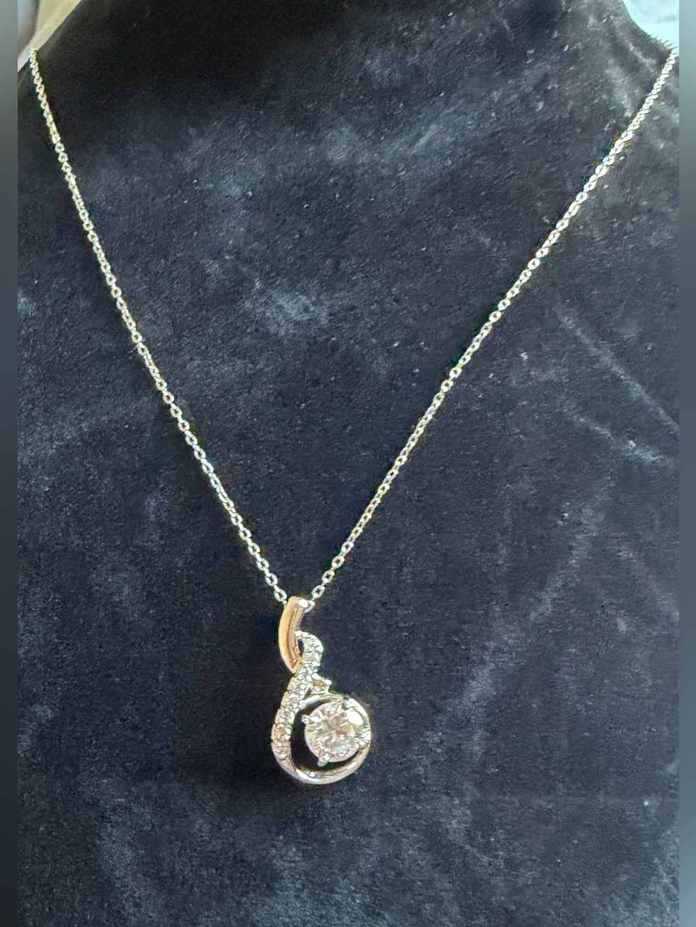 Swarovski Silver Clear Crystal Teardrop Pendant Necklace - Picture 4 of 4